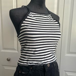 H&M Olive & Striped Crop Tank Set (2)